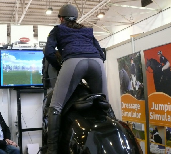 Springtraining auf einem Reitsimulator. (© Vetmeduni Wien, Manuela Wulf)